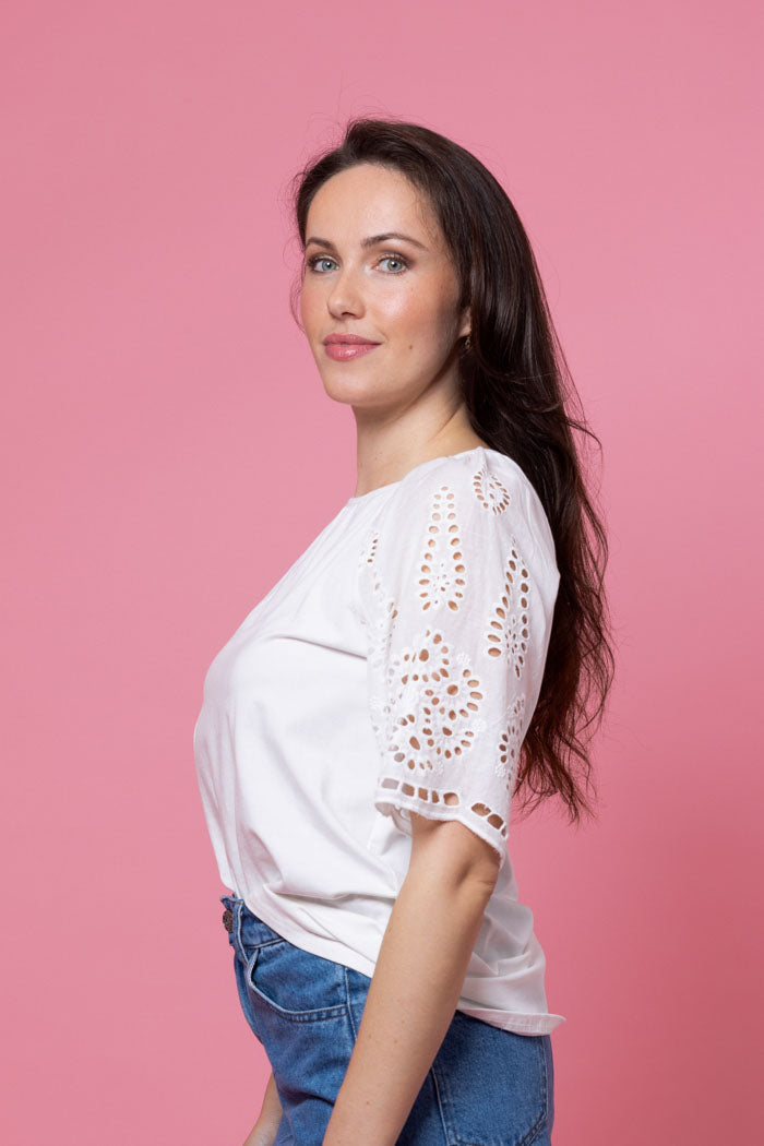 Amari Embroidered T-Shirt White