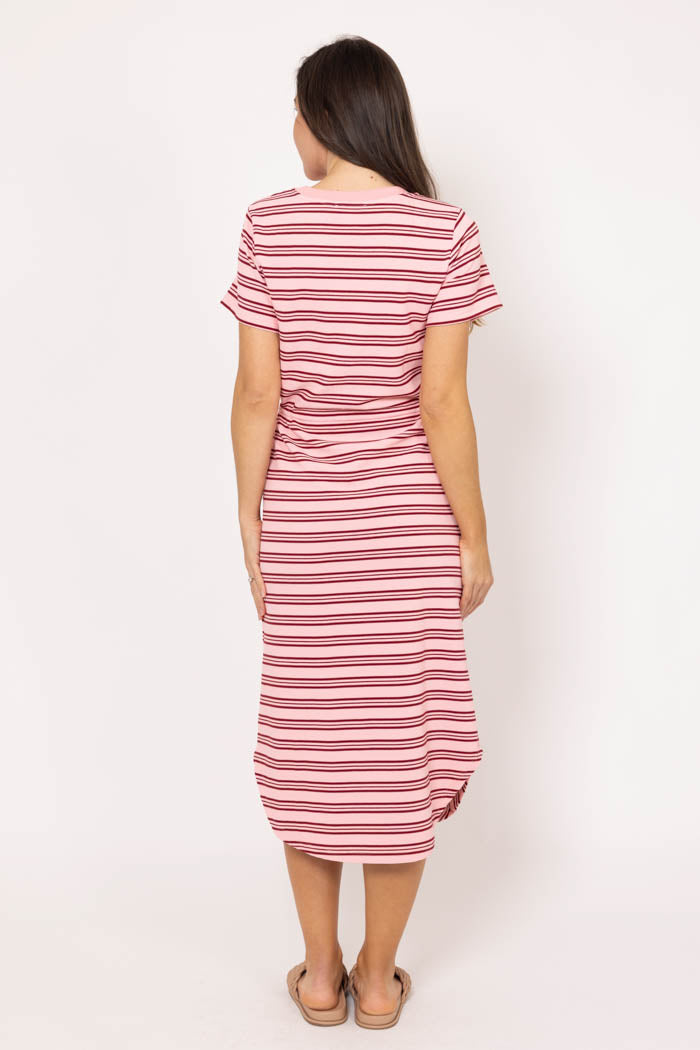 Dallas Stripe Dress Pink