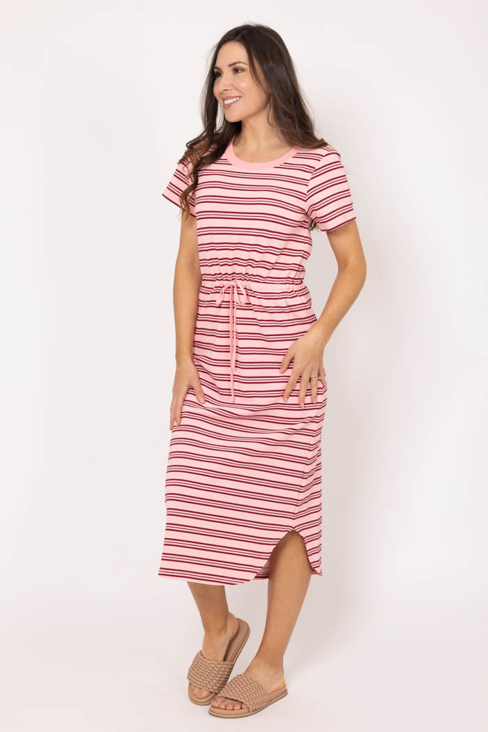 Dallas Stripe Dress Pink