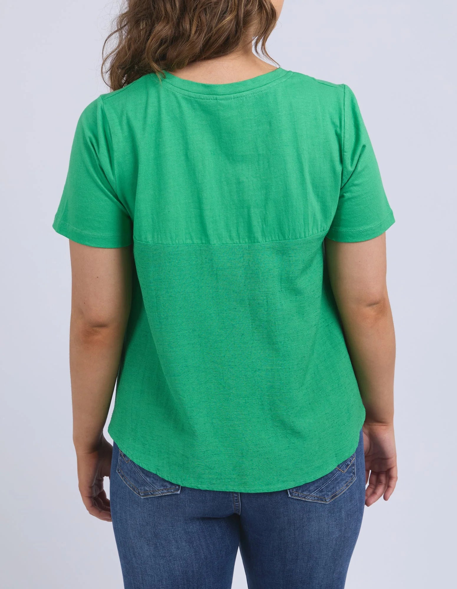 Melrose Top Spring Green and White Stripe