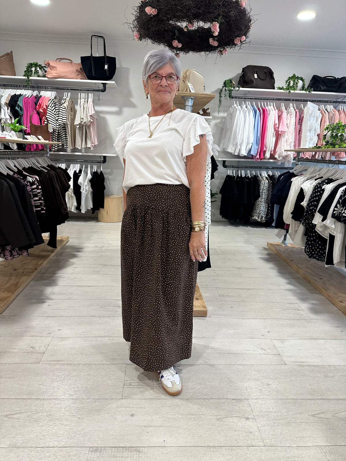 Wren Spot Skirt Chocolate