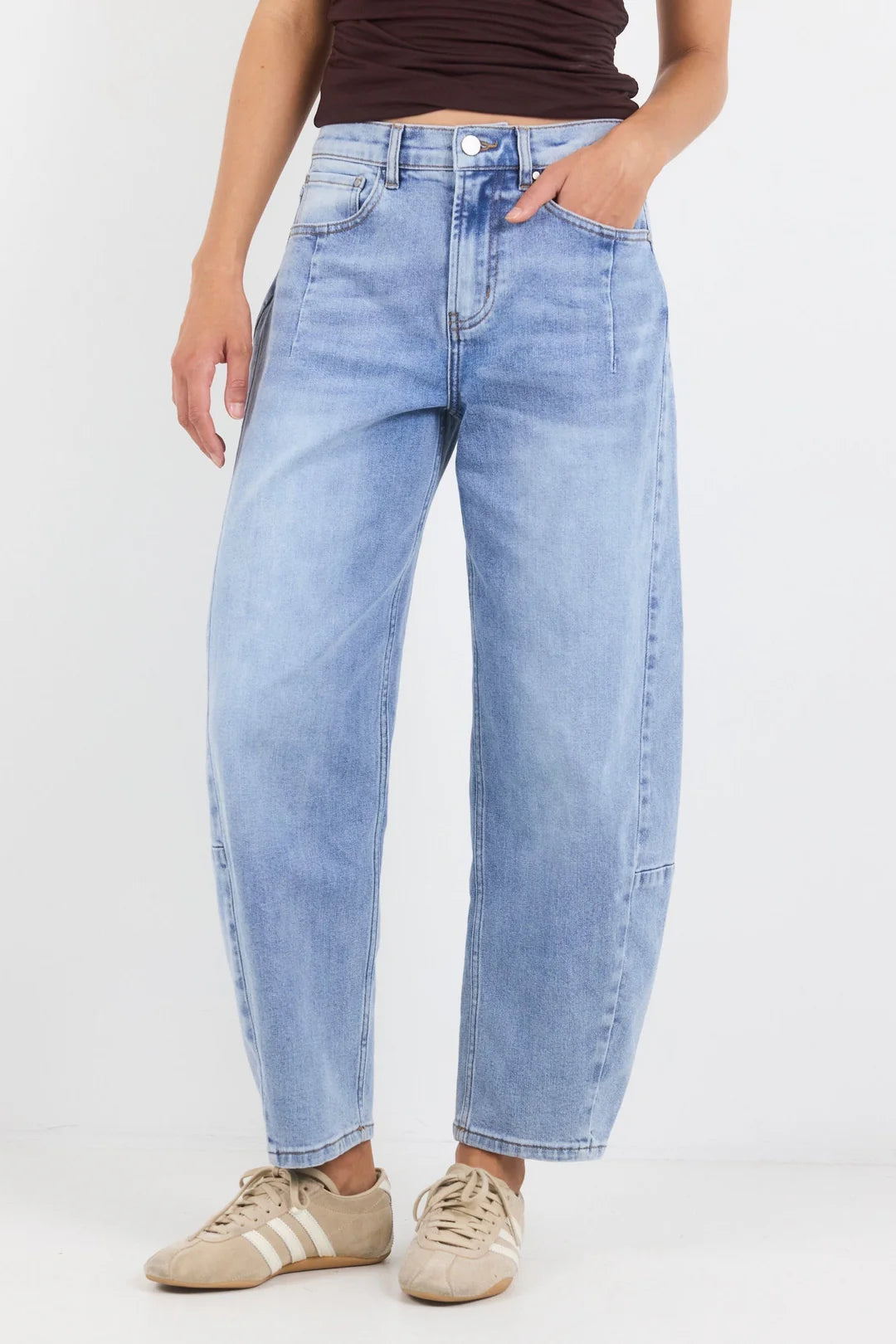 Graduate Stretch Barrel Jeans Light Blue