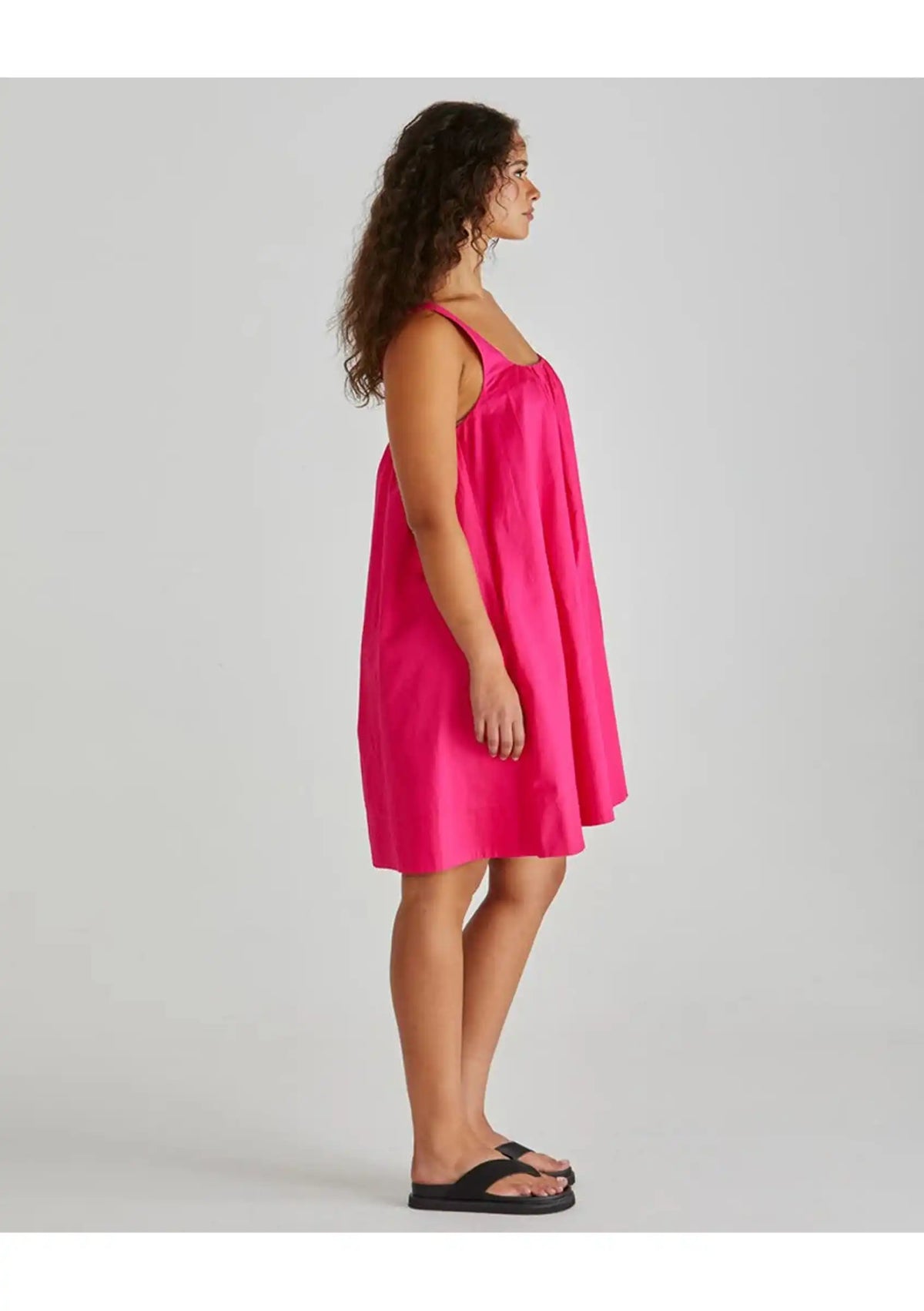 Elis Mini Baby Doll Dress Hot Pink