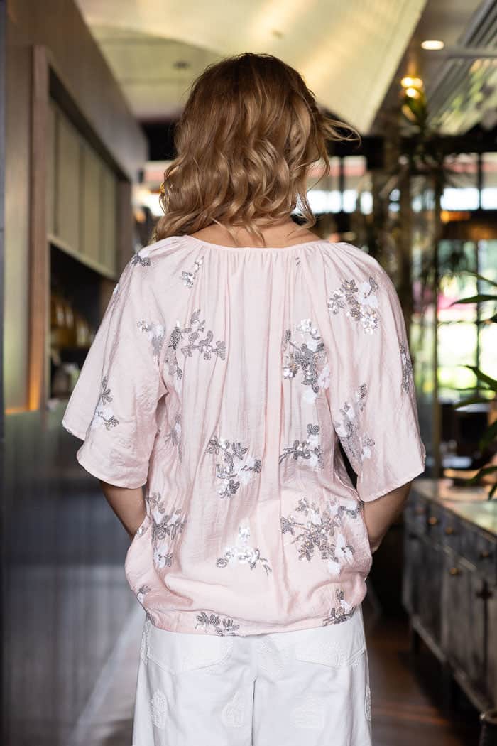 Gina Blouse Sequin Soft Pink