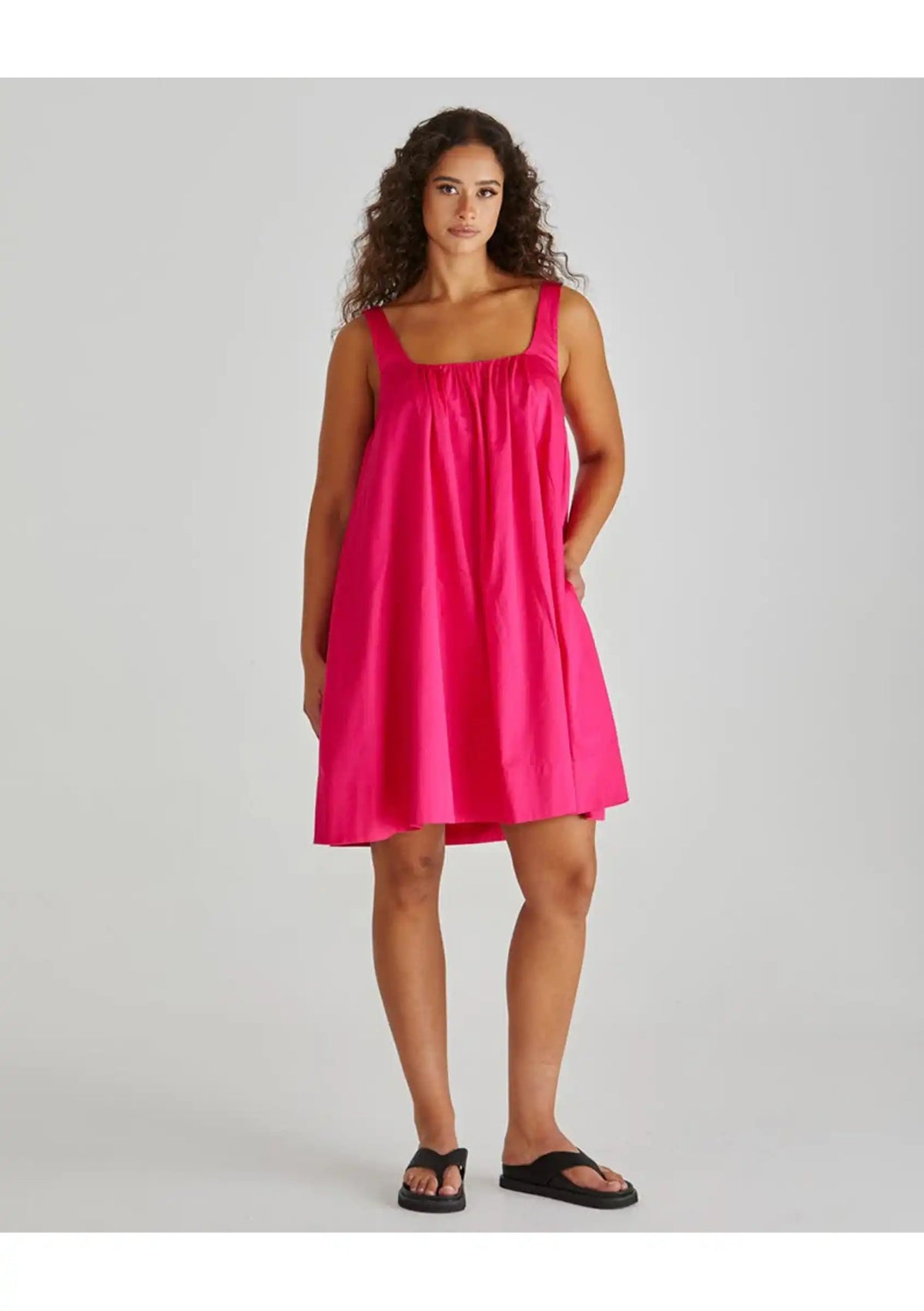 Elis Mini Baby Doll Dress Hot Pink