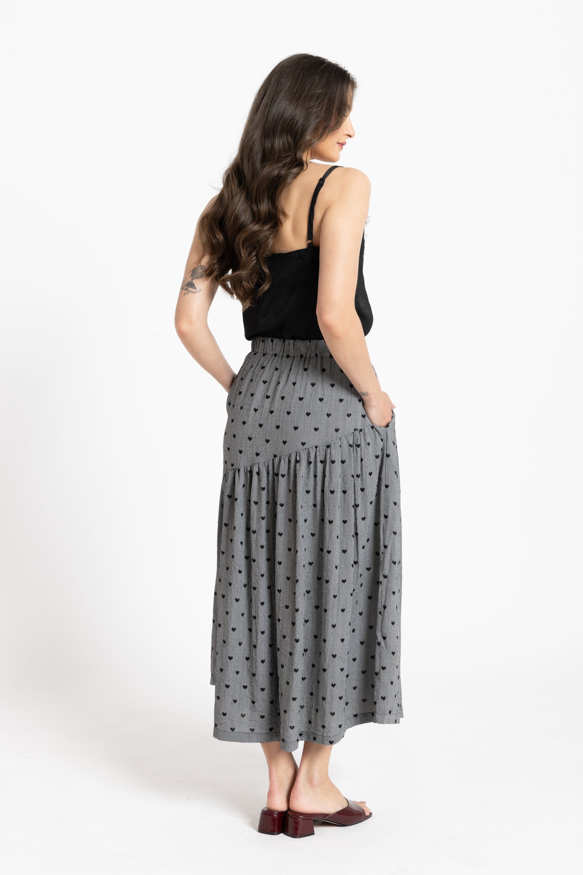 Divine Maxi Skirt Black Heart 