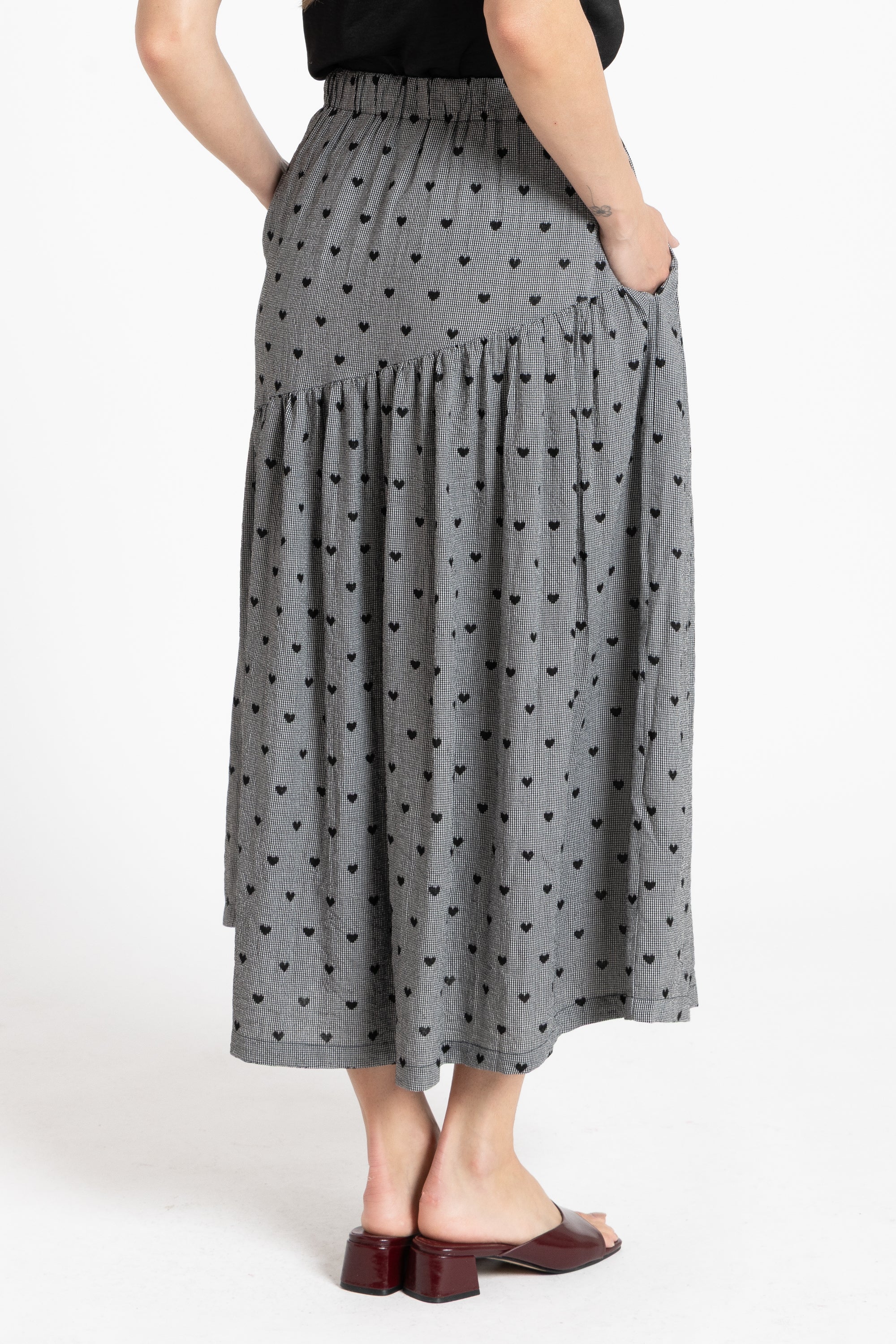 Divine Maxi Skirt Black Heart 