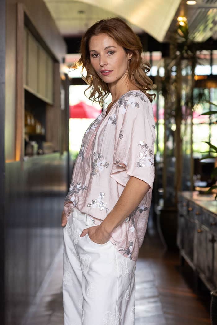 Gina Blouse Sequin Soft Pink