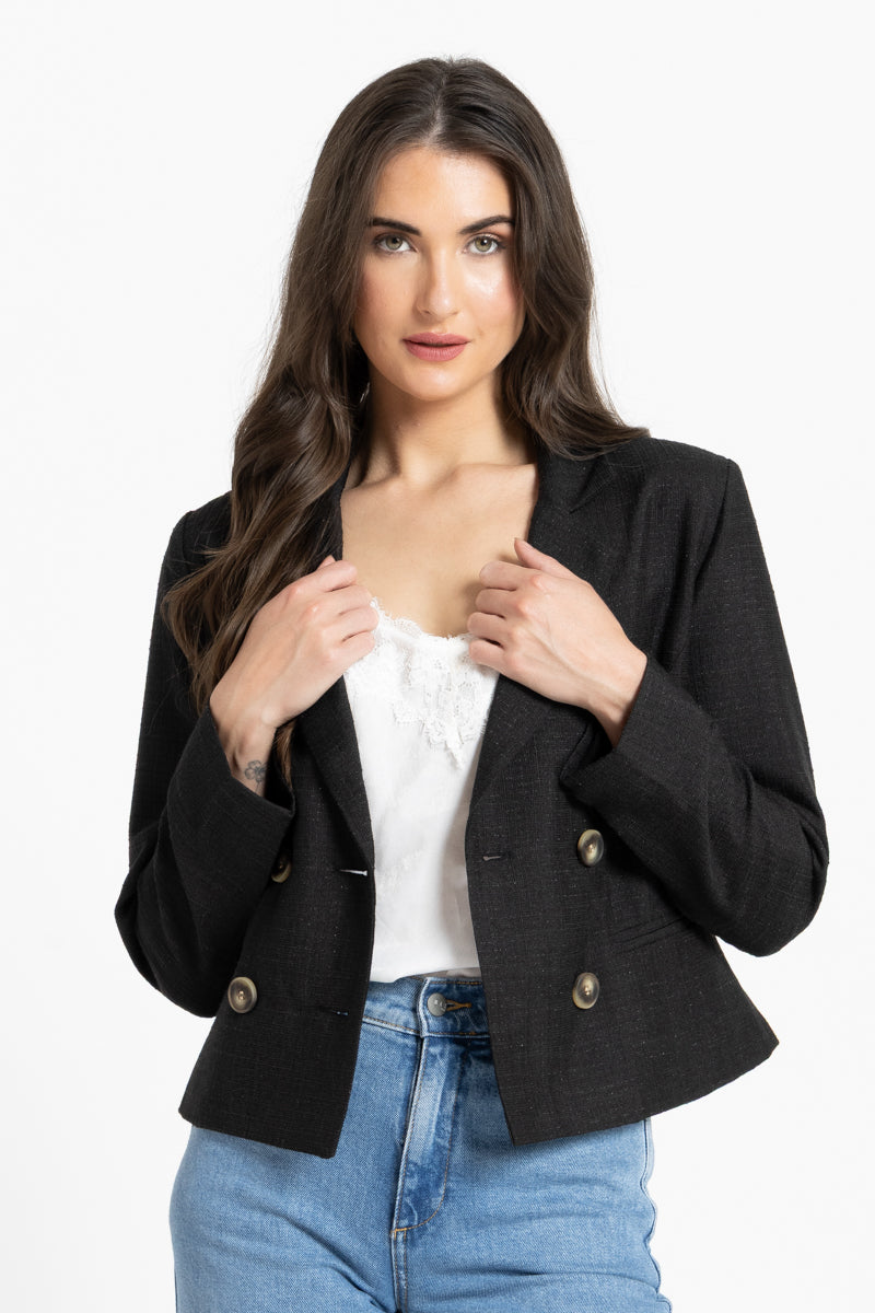Audrey Blazer Black Shimmer