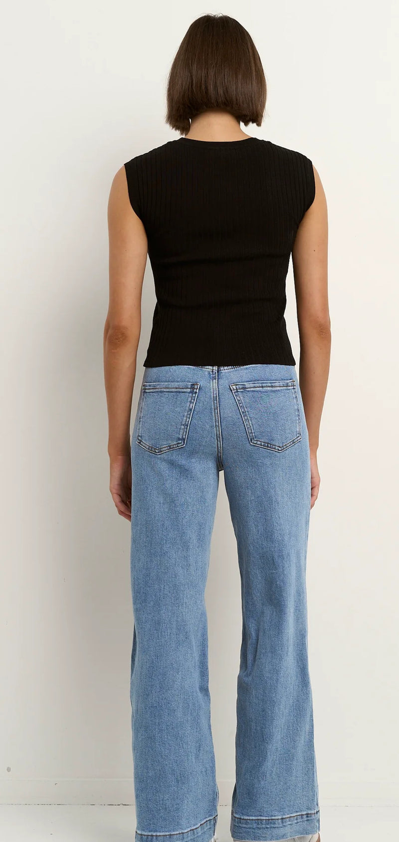 Subject Black Rib Knit Tank