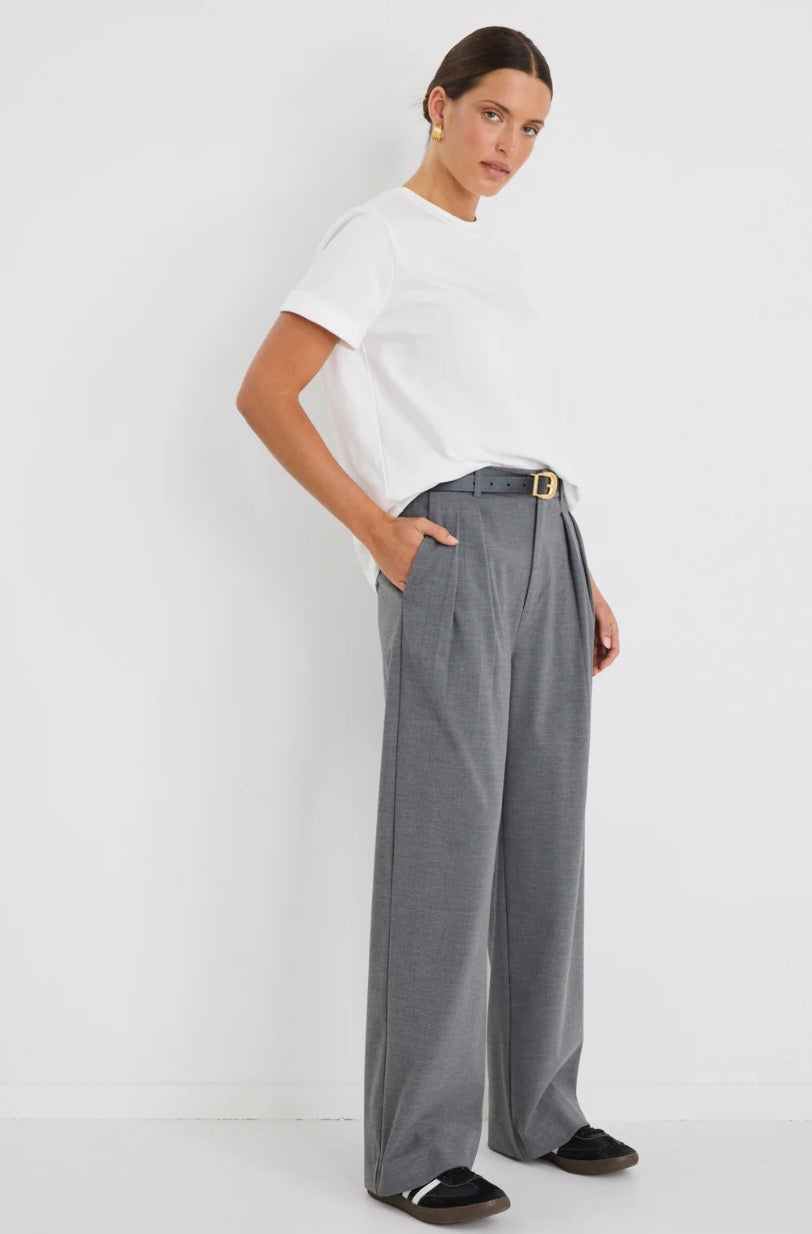Stories Be Told Sophisticated Charcoal Wide Leg Pants