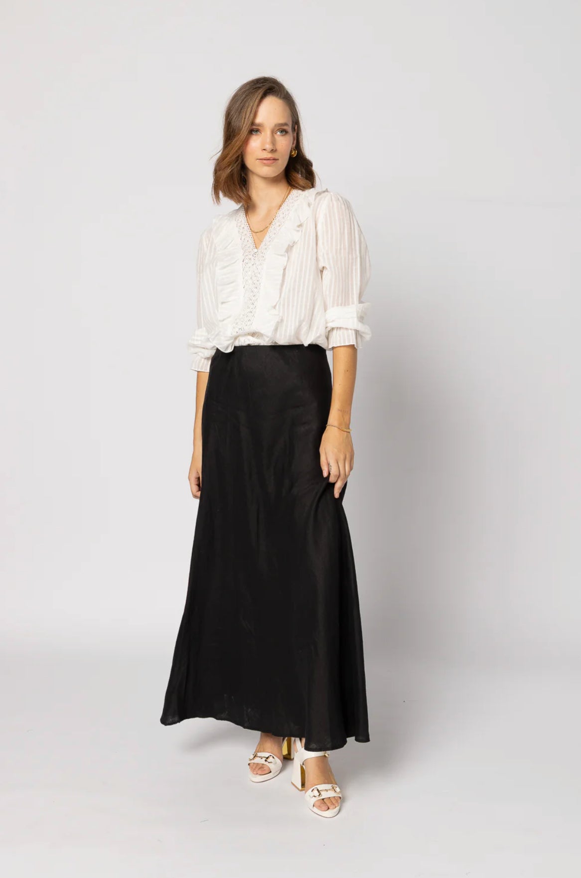 Amelia Blouse Natural Stripe