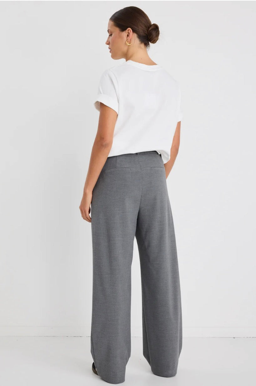 Stories Be Told Sophisticated Charcoal Wide Leg Pants
