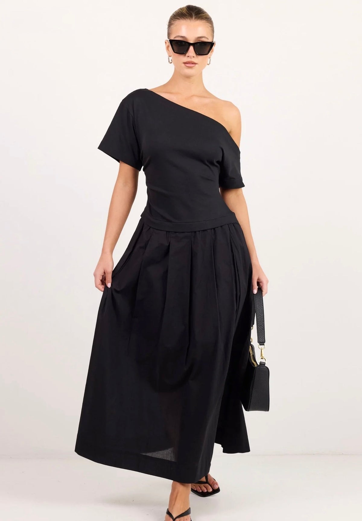 Proximity Black Tee Shirt Maxi Dress