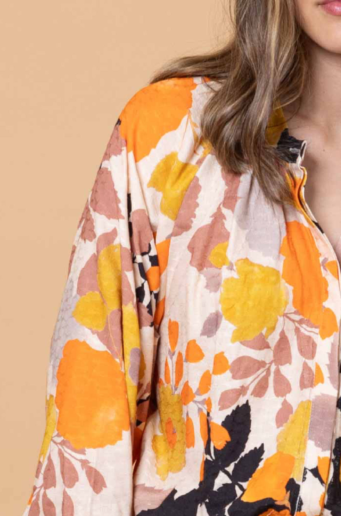 Fia Shirt Orange Floral
