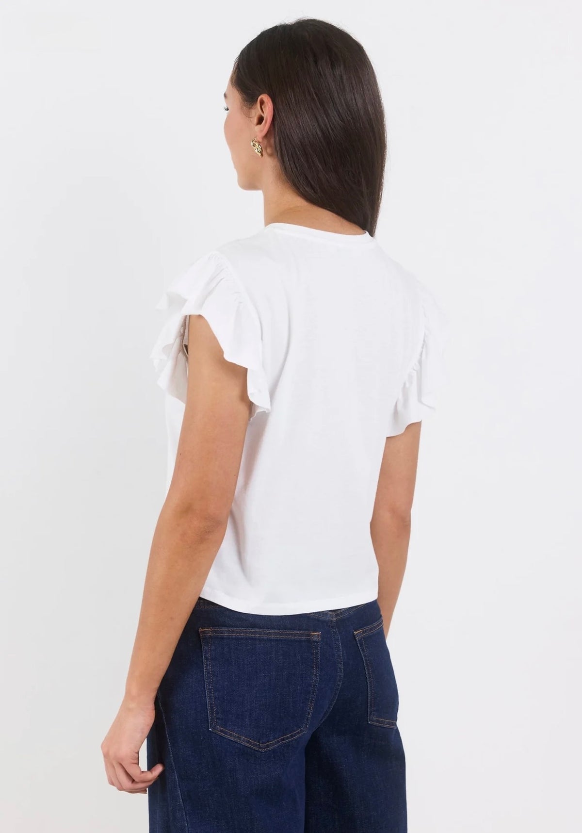 Hover Ivory Flutter Sleeve Tee
