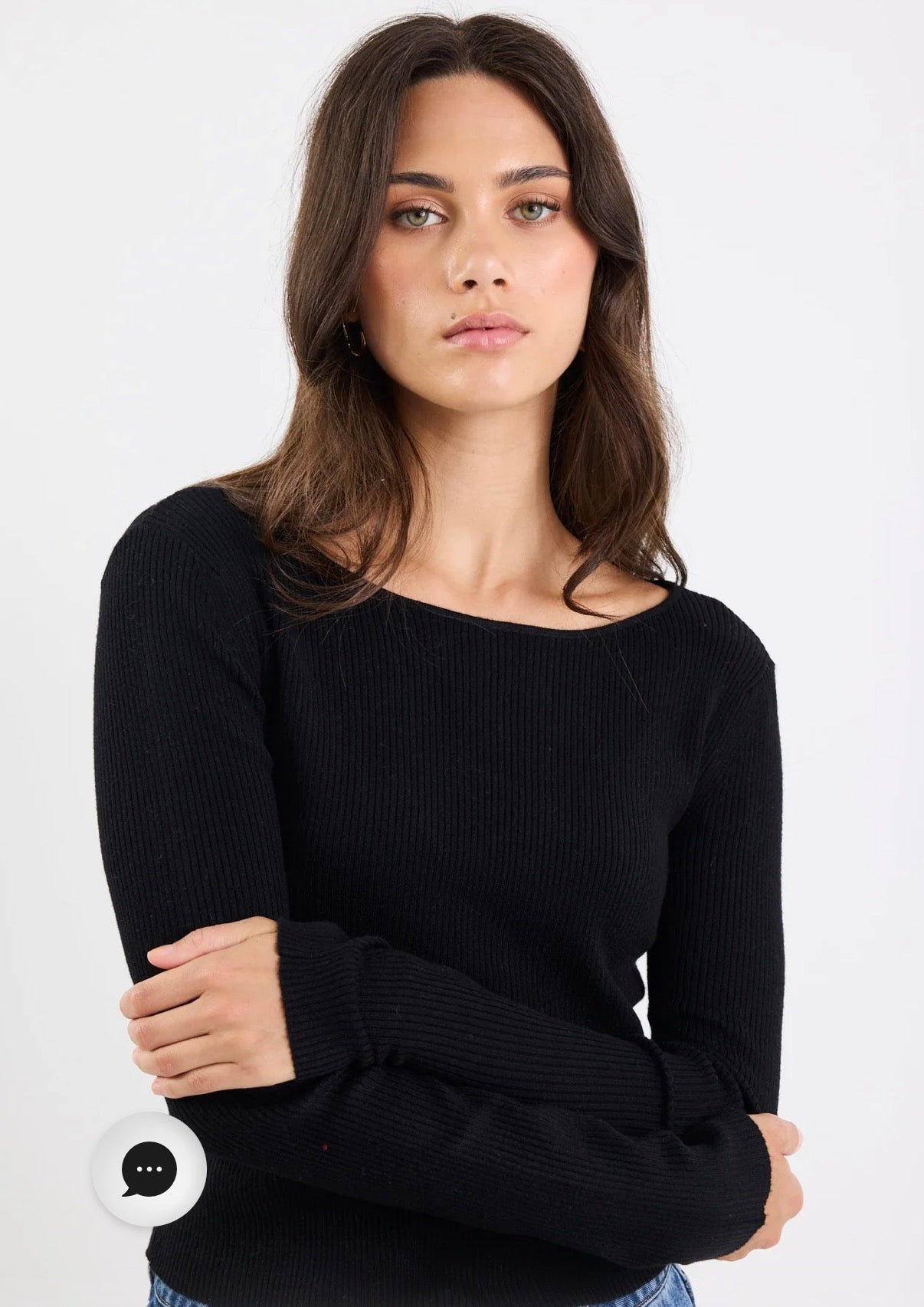 Reciprocal Black Boatneck Rib Top