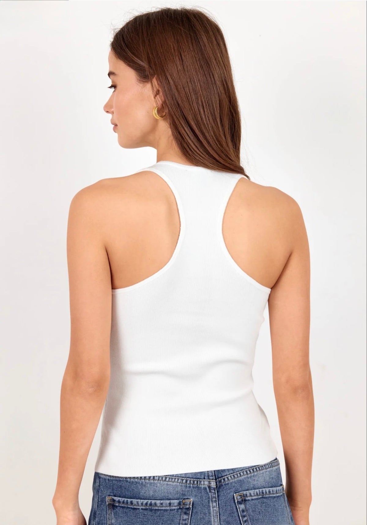 Ambition Ivory Racer Back Knit Top