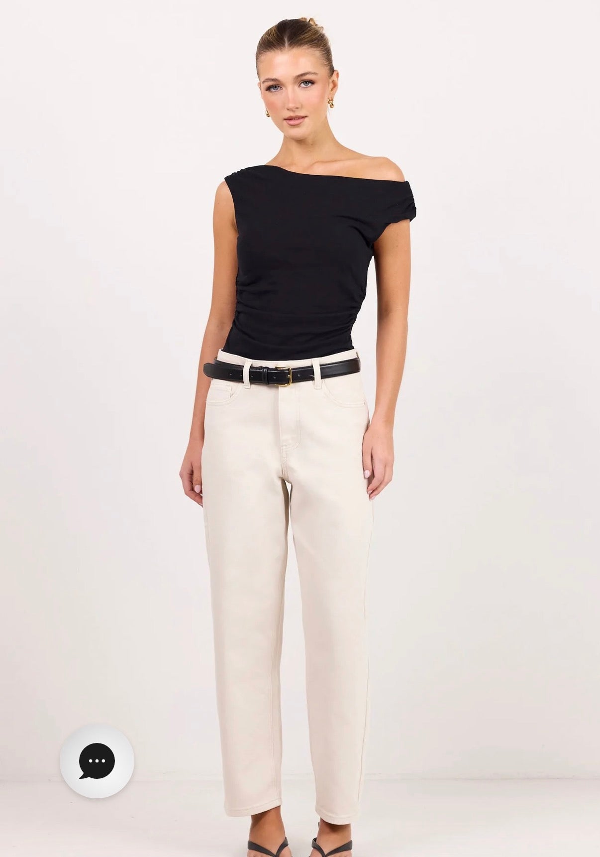 Tradition Ecru Stretch Soft Barrel Jeans