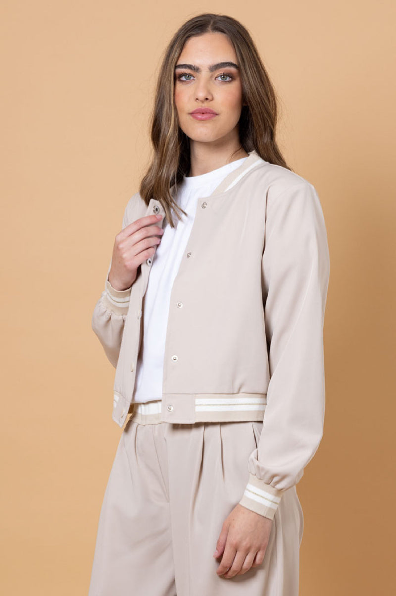 Ashlee Bomber Jacket Beige