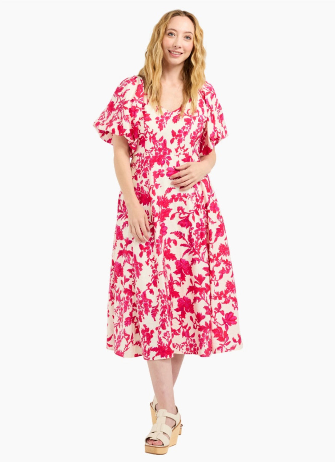 Gabrielle Dress Magenta Blossom