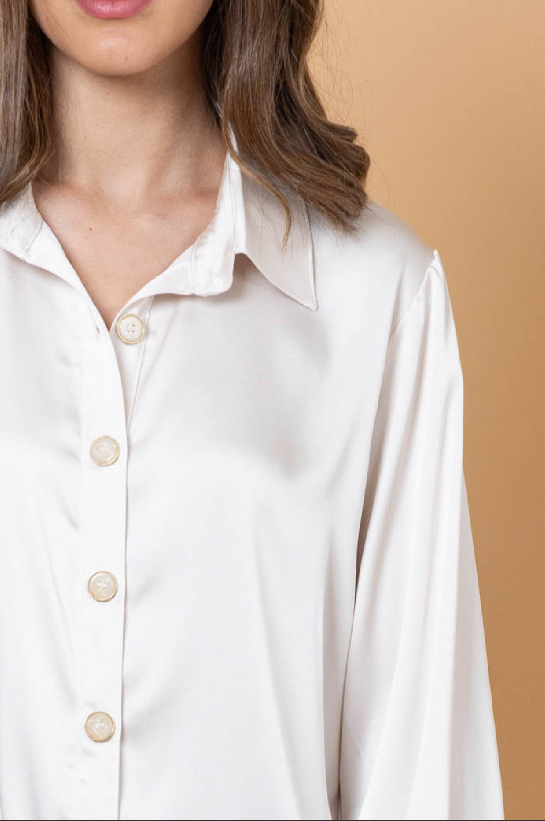 Tylie Satin Shirt Champagne