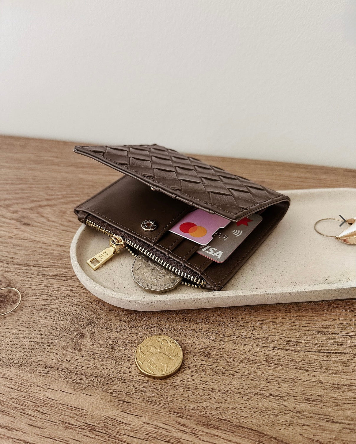Lily Woven Wallet Chocolate