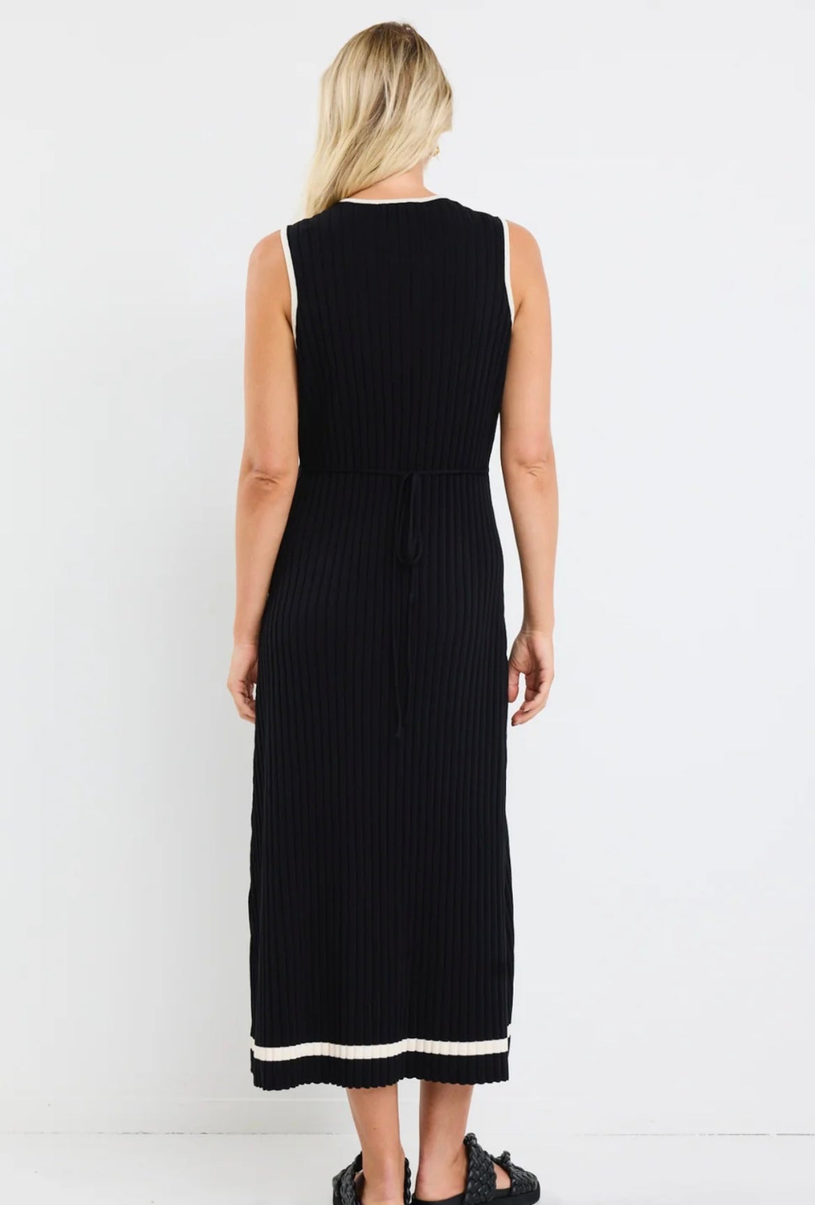Vanity Black Rib Sleeveless Knit Maxi Dress