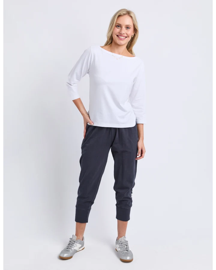 Eliza Boat Neck Tee White