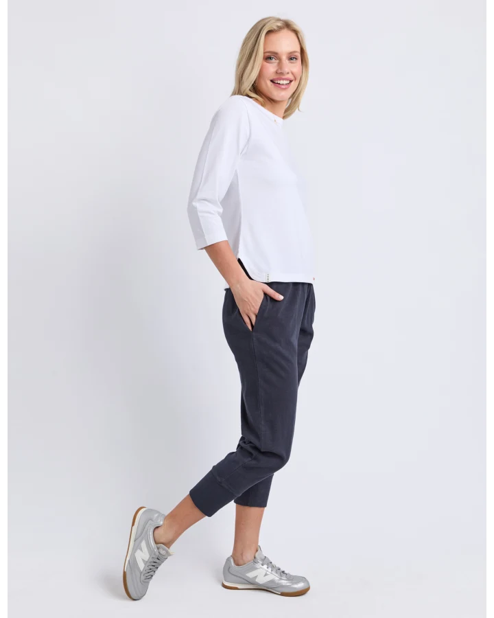 Eliza Boat Neck Tee White