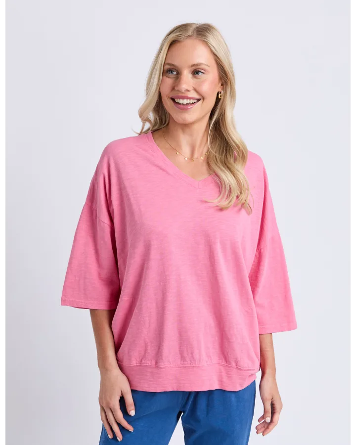 Mazie Vee Neck Pink Lemonade