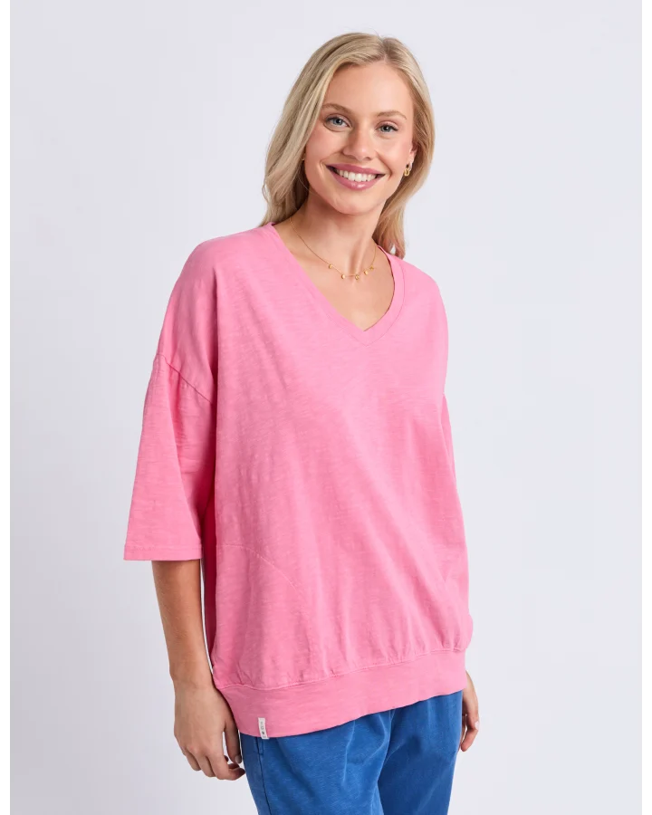 Mazie Vee Neck Pink Lemonade