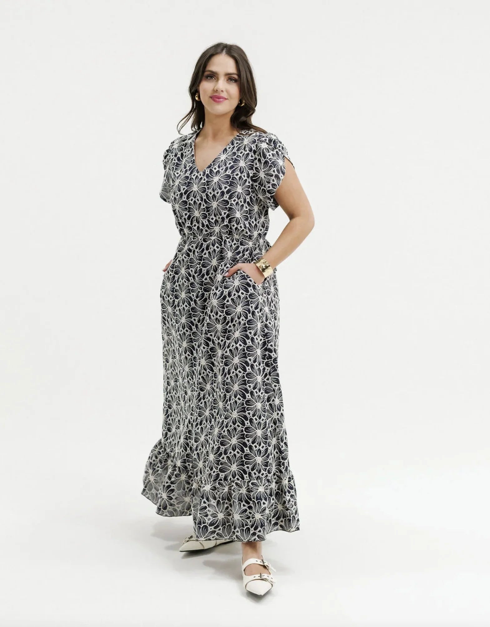 Greta Dress Black Champagne