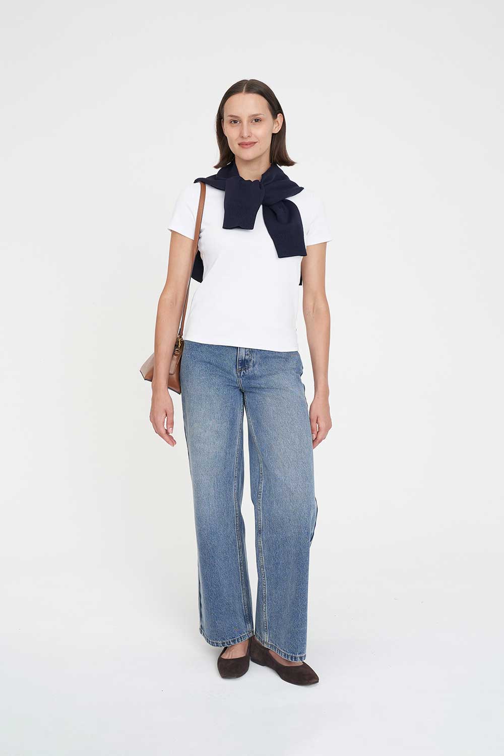 Slim Rib Tee Ball White