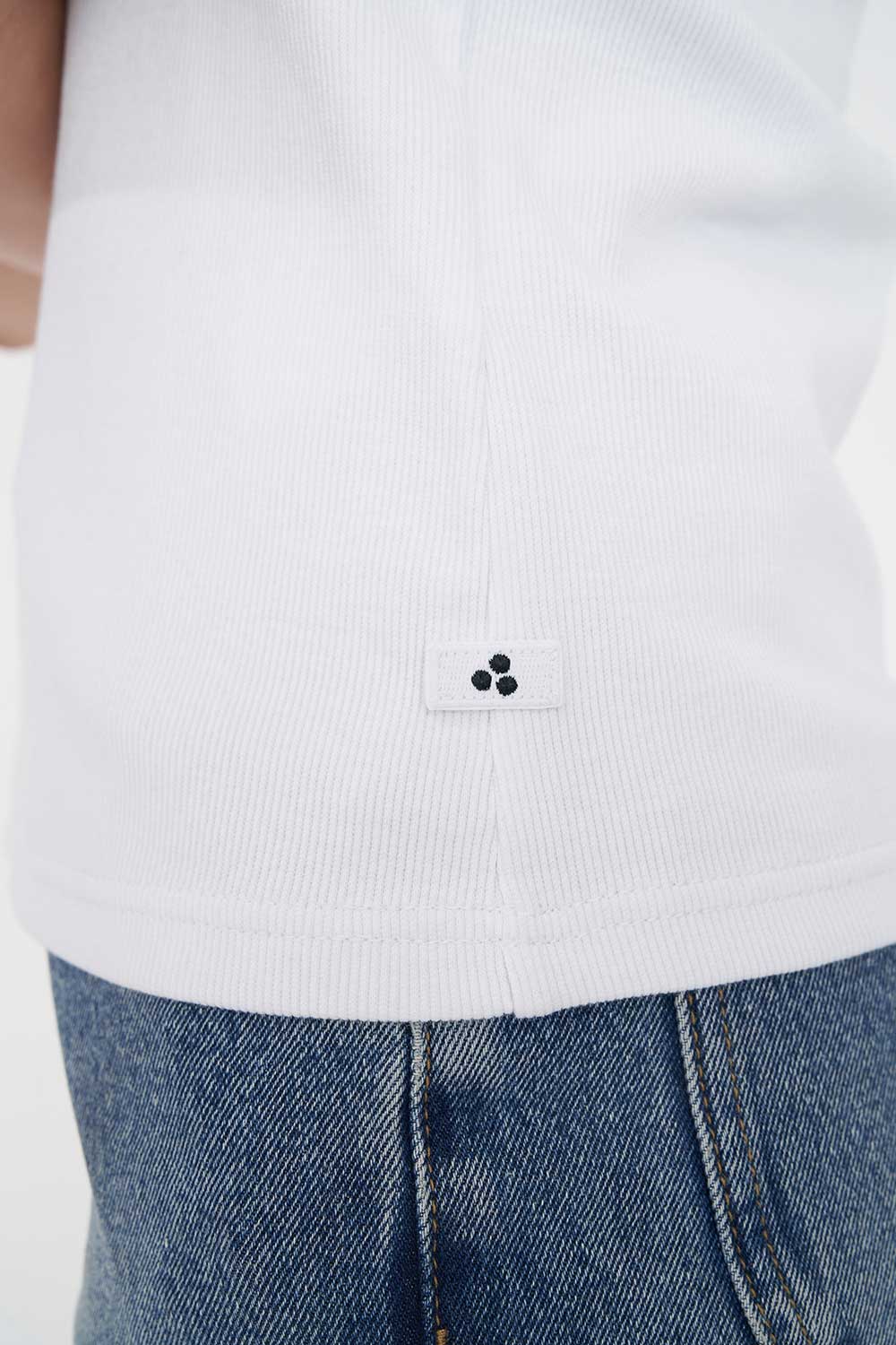 Slim Rib Tee Ball White