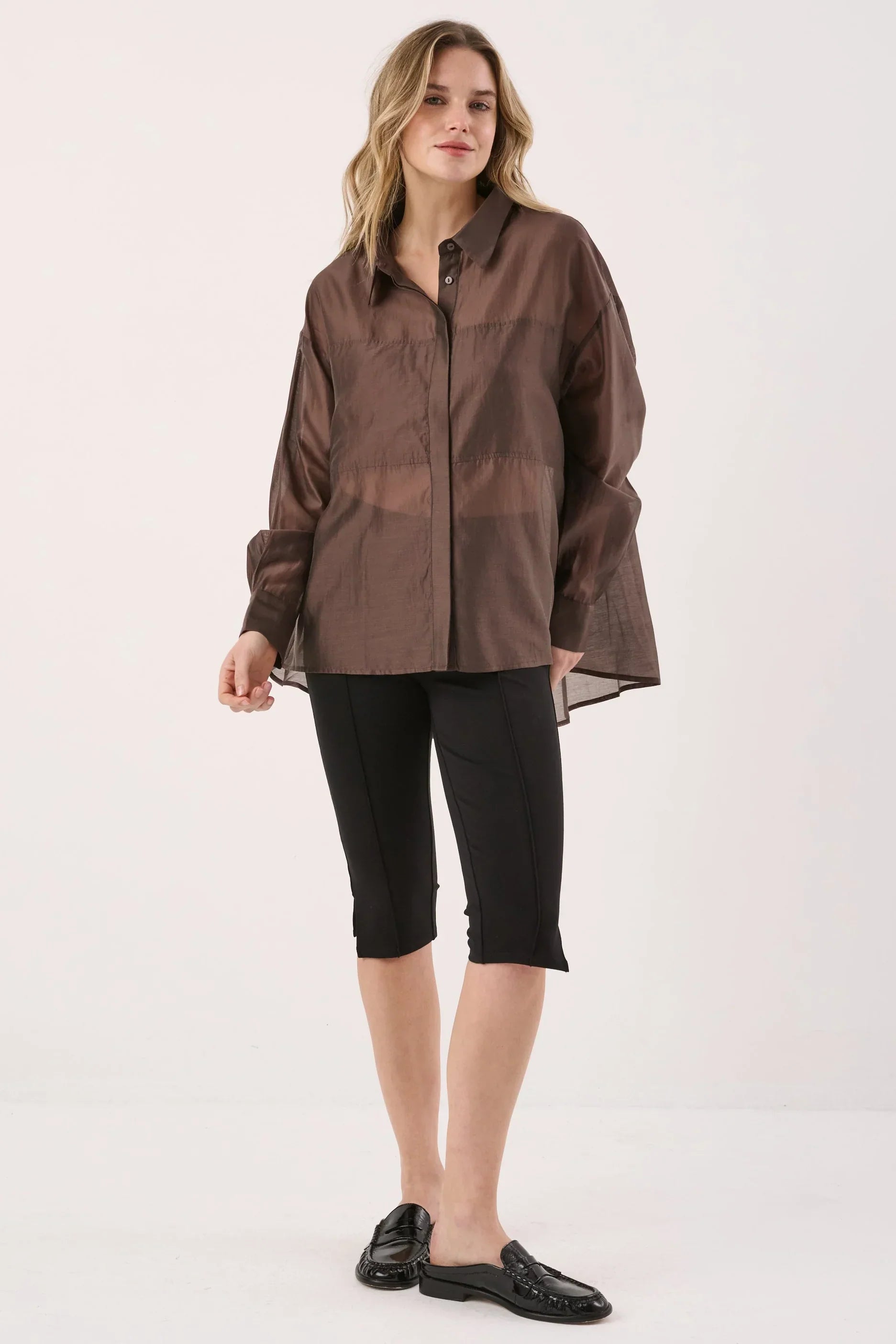 Val Oversized Shirt Chocolate