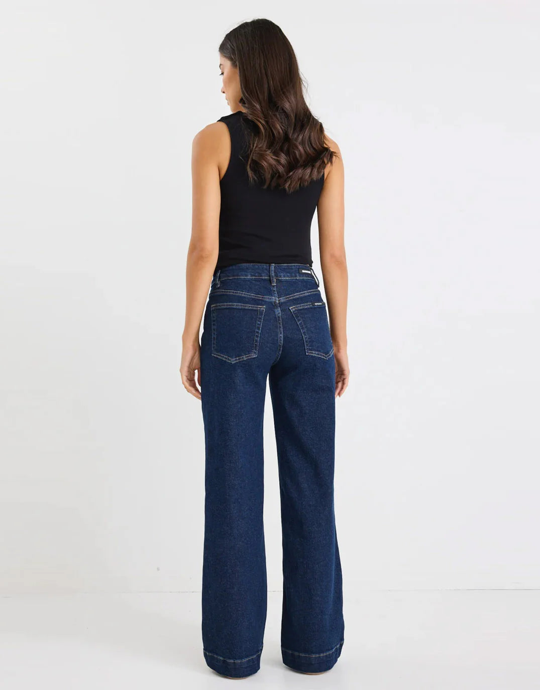 Concert Indigo Mid Rise Wide Leg Pocket Jean