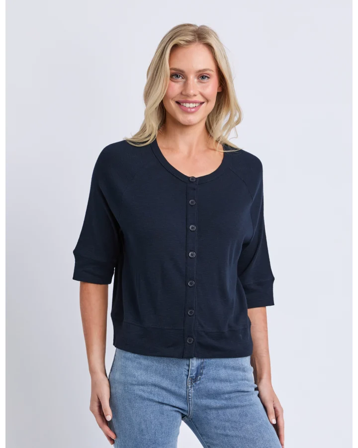 Yvette Short Sleeve Cardi Navy