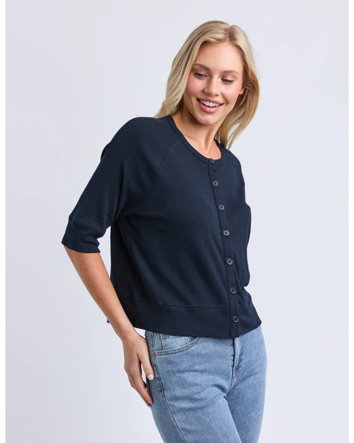 Yvette Short Sleeve Cardi Navy