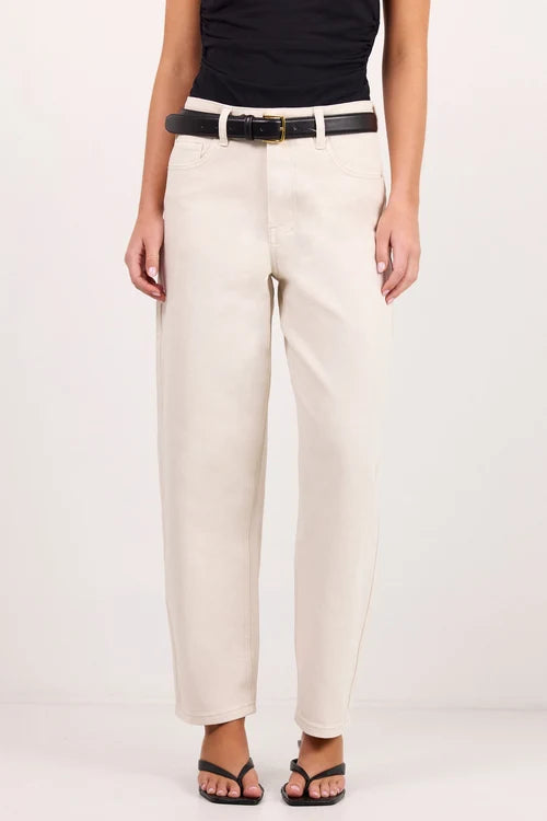Tradition Ecru Stretch Soft Barrel Jeans