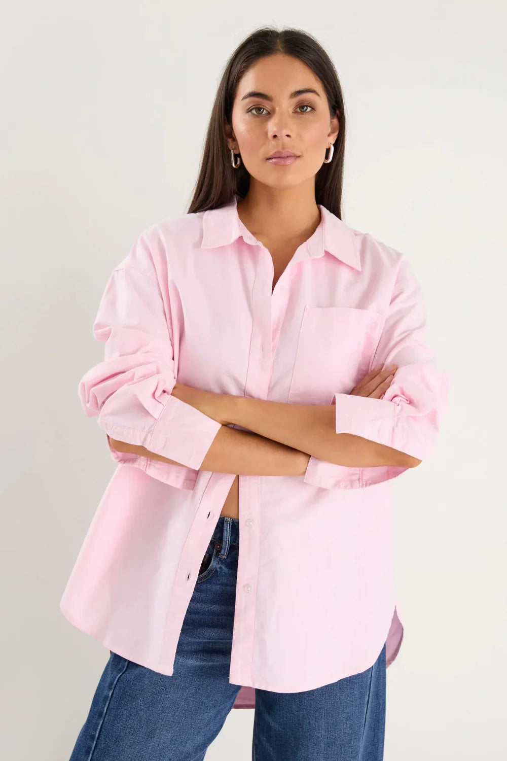 Signature Oxford Oversized Shirt Pink