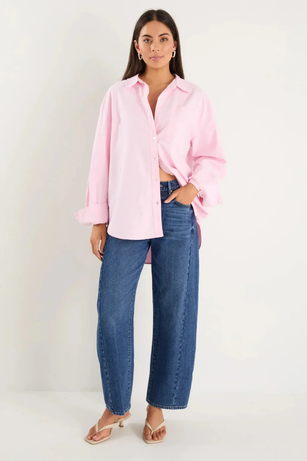 Signature Oxford Oversized Shirt Pink