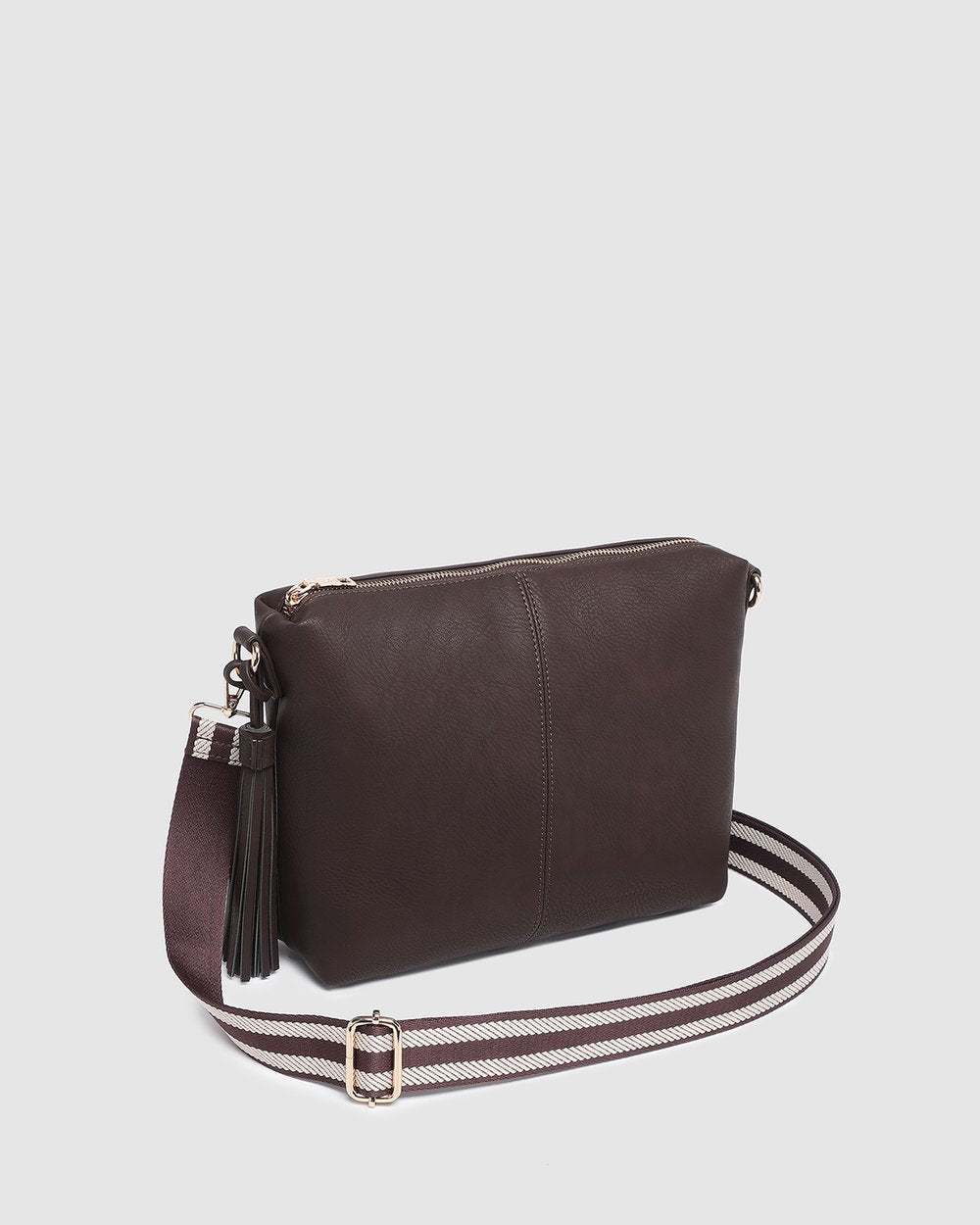 Daisy Stripe Crossbody Bag Chocolate
