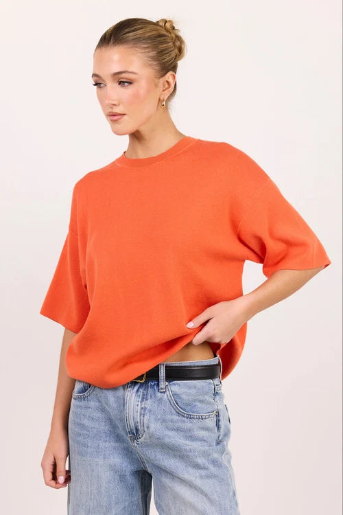 Intrepid Blood Orange Relaxed Knit Tee