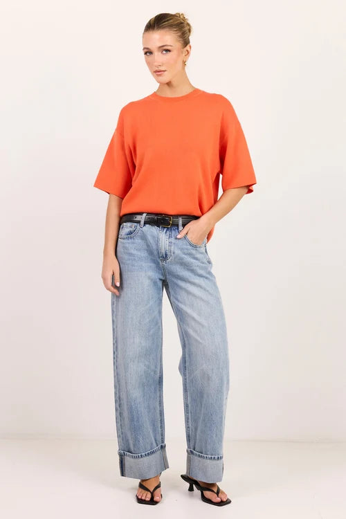Intrepid Blood Orange Relaxed Knit Tee
