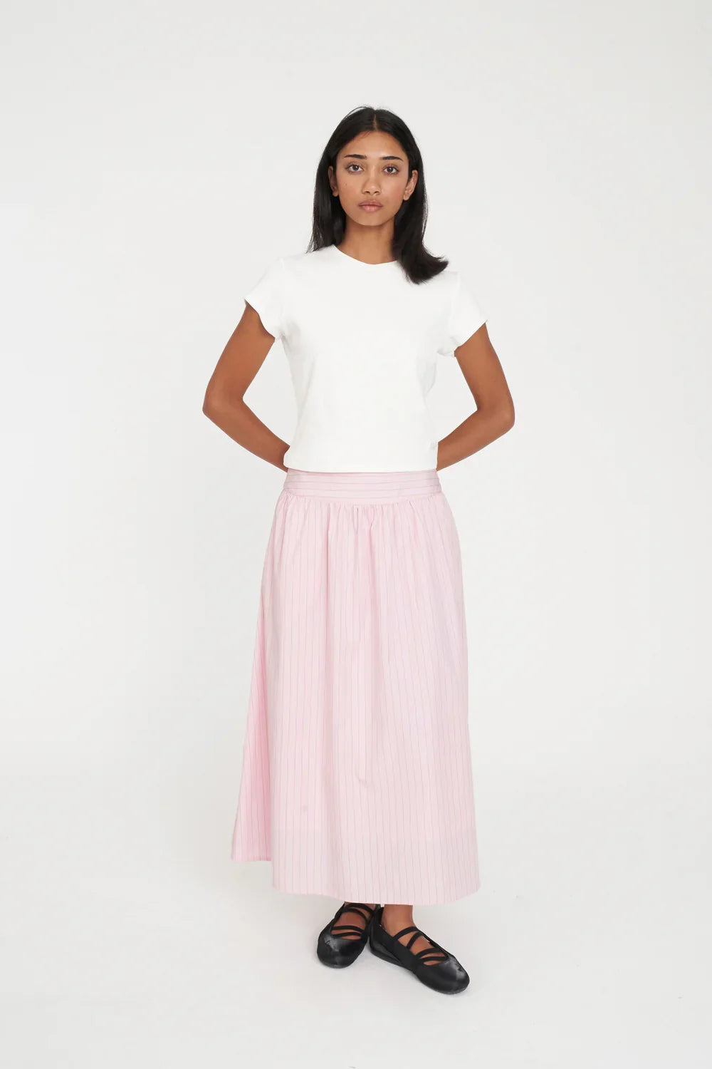 Sprint Stripe Ashton Skirt Petal