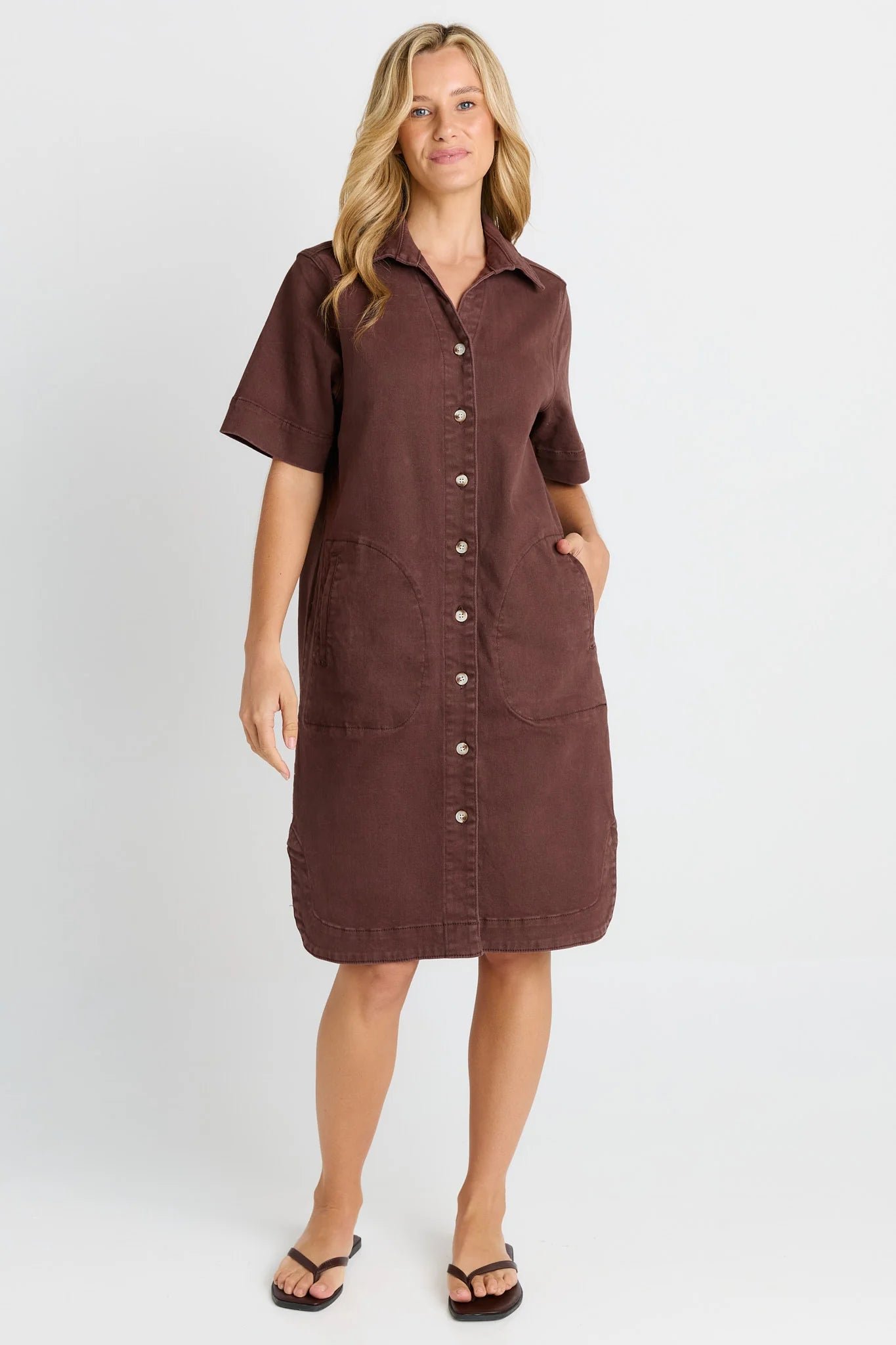 Dawson Denim Dress Chocolate
