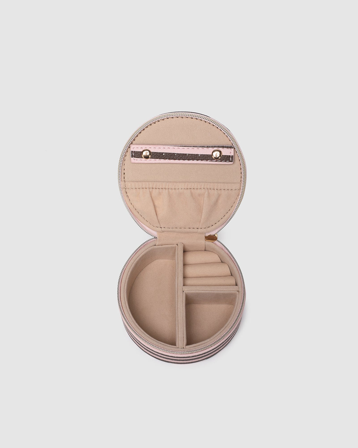 Sisco Stripe Jewellery Box Pink Chocolate Stripe