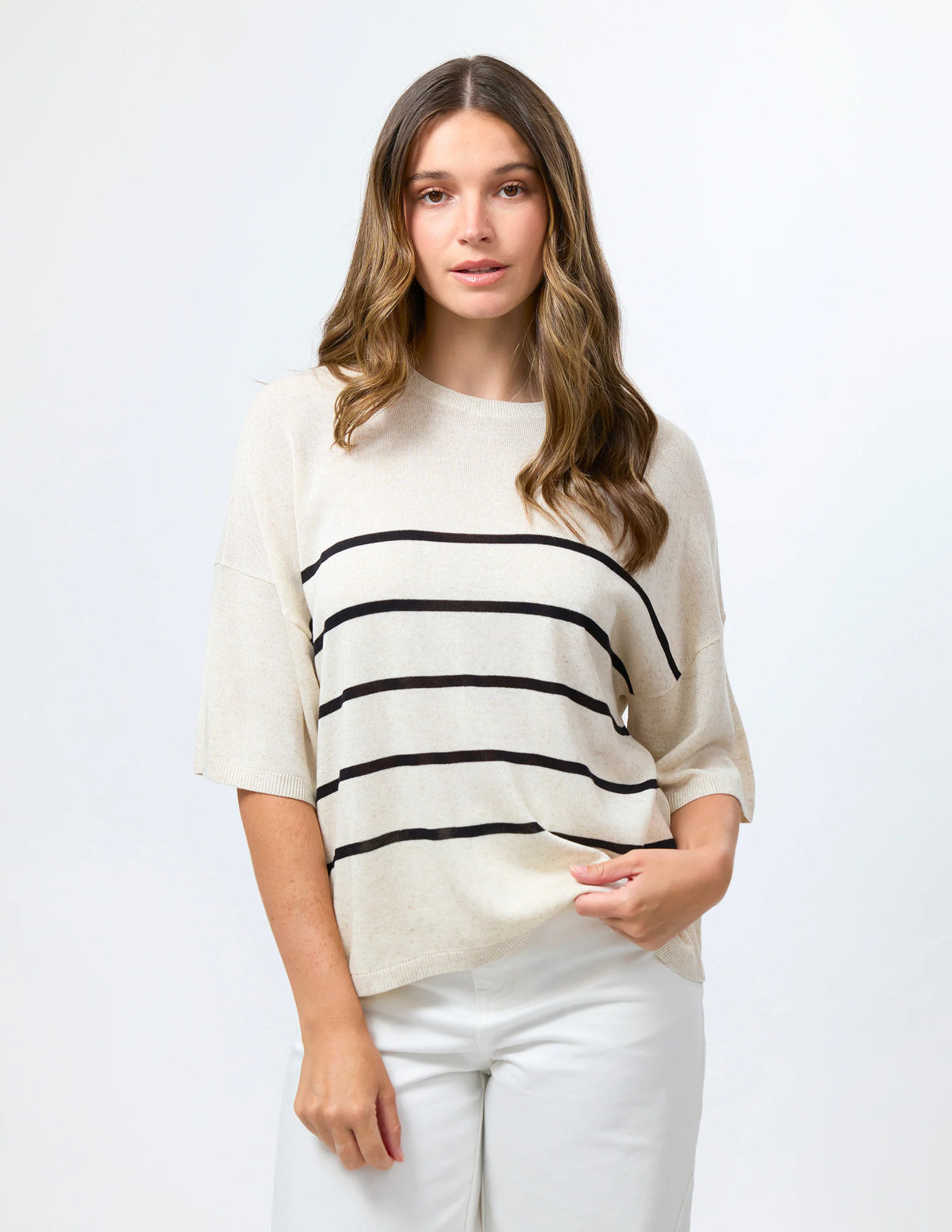 Indy Knit Neutral/Black Stripe