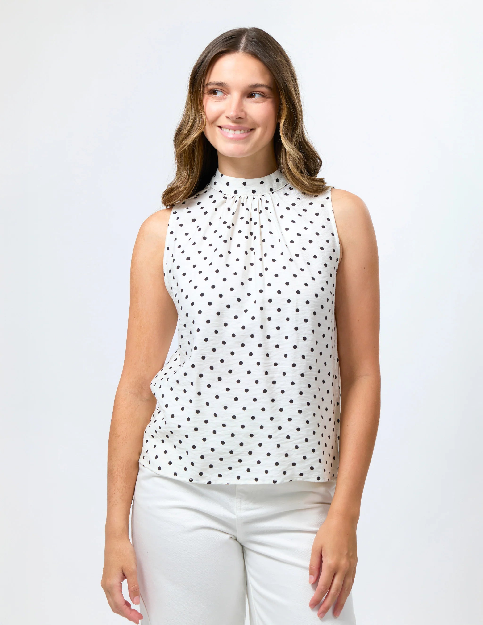 Ramone Blouse White Black Spot